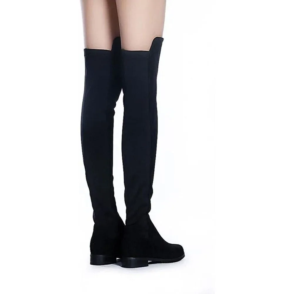 Shoe'N Tale Boots Women Size 9 Faux Suede Stretch Over The Knee‎ Thigh High